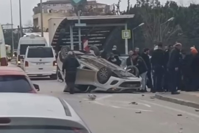 Bursa'da takla atan otomobilden burnu bile kanamadan çıktı